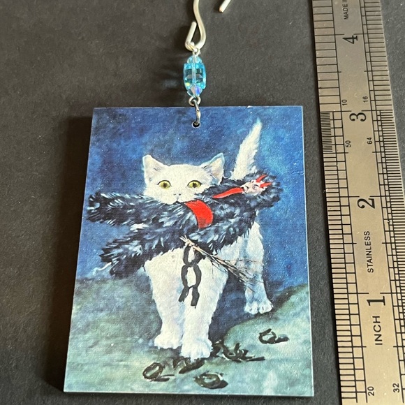 Krampus Cat Yule Ornament, Solstice Ornament, Krampus vs Kitty xmas Ornament - Picture 9 of 11